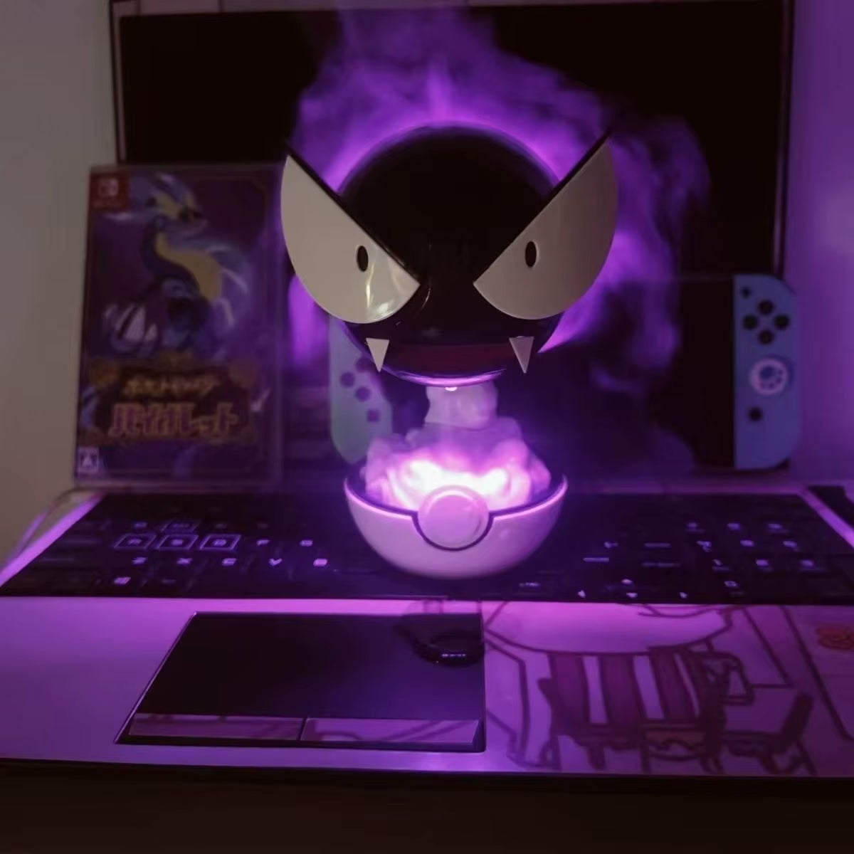 Pokemon Gastly Action Figure Humidifier - Cute Desktop Decoration & Night Light for Kids - Perfect Gift for Anime Fans!